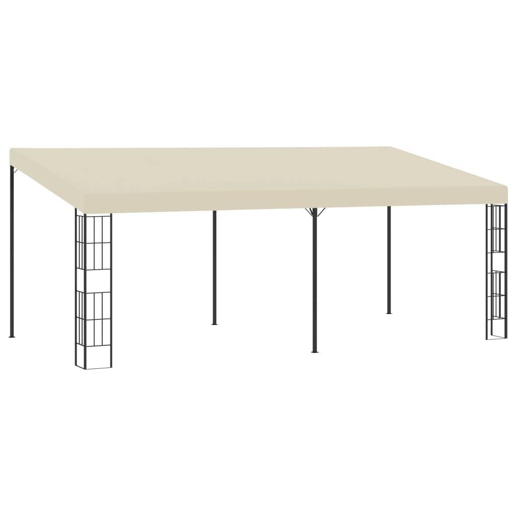Pergola Adossée Acier Toile Anti-UV pour Terrasse et Jardin Crème 6x3 m – ComfortXL Outdoor Living - Image 1