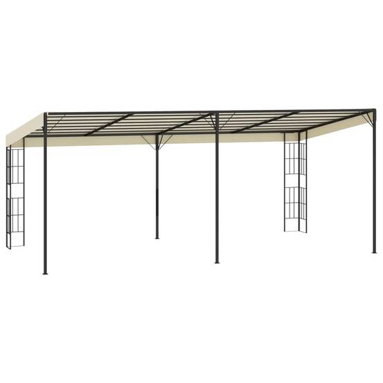 Pergola Adossée Acier Toile Anti-UV pour Terrasse et Jardin Crème 6x3 m – ComfortXL Outdoor Living - Image 4