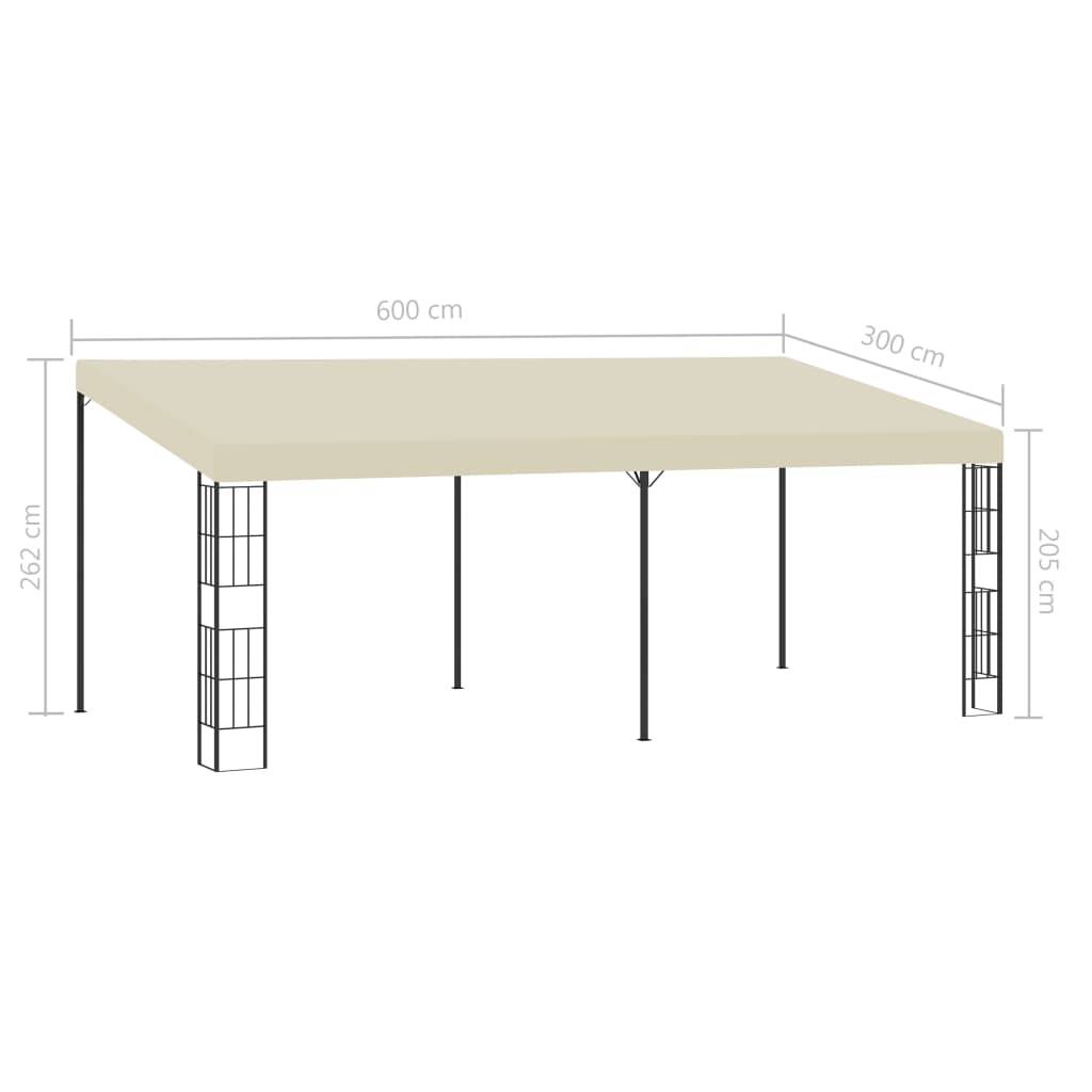 Pergola Adossée Acier Toile Anti-UV pour Terrasse et Jardin Crème 6x3 m – ComfortXL Outdoor Living - Image 6