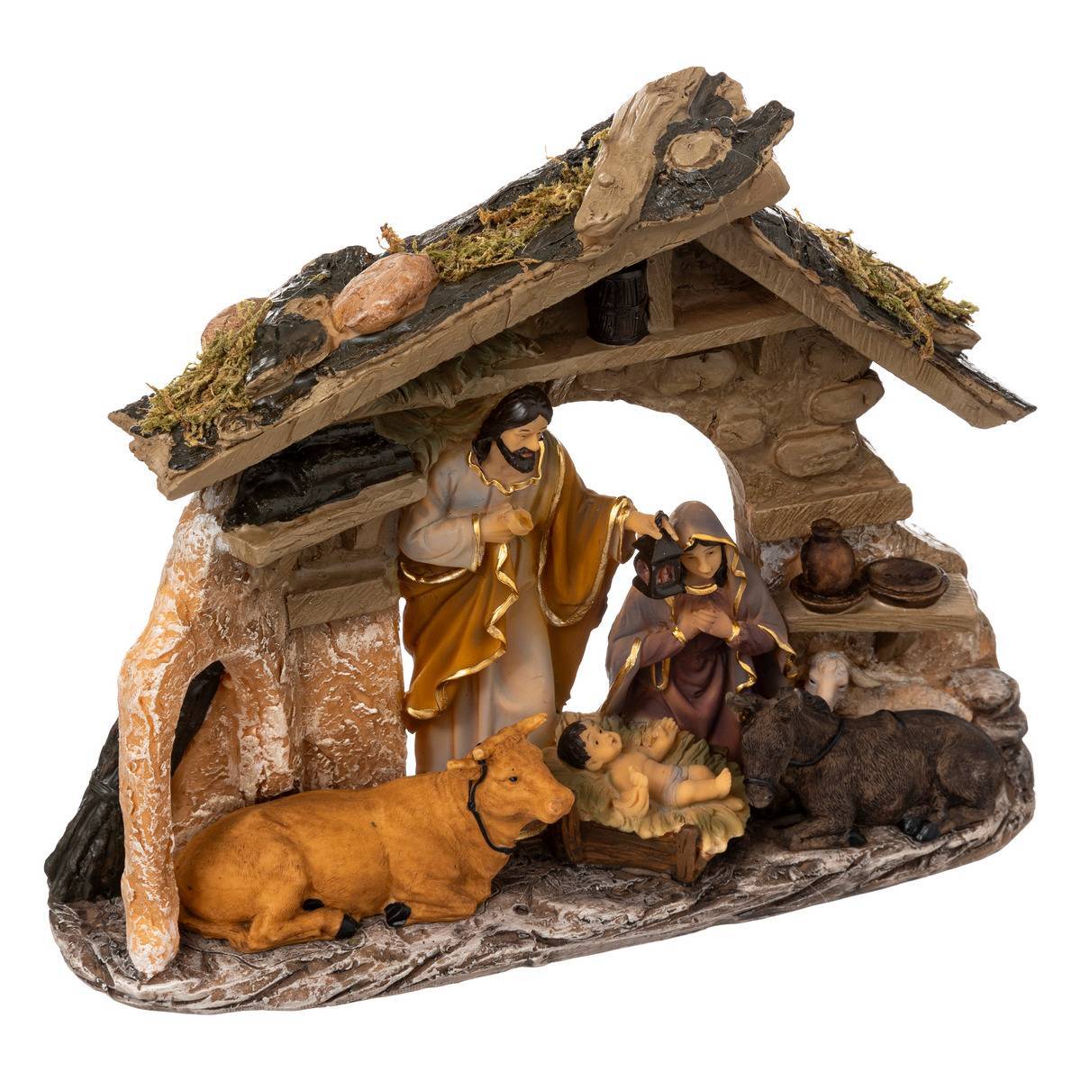 Fééric Lights & Christmas - CDN 5 SANTONS RESINE 30X22CM - Feeric Lights & Christmas