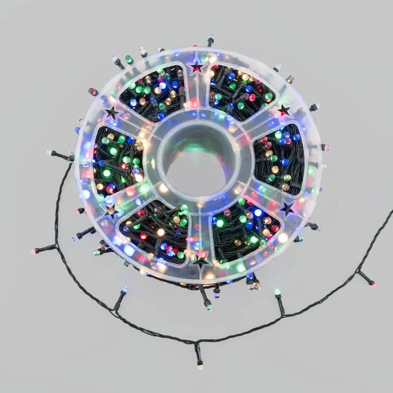 Lotti - Guirlande lumineuse 1000 LED multicolores 100m, câble vert, 8 animations + fixe, IP44 - Lotti - Image 6