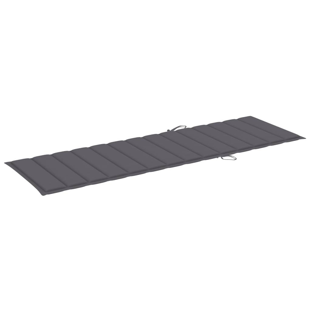 Helloshop26 - Transat chaise longue bain de soleil lit de jardin terrasse meuble d'extérieur avec coussin anthracite bois de pin imprégné - Image 5
