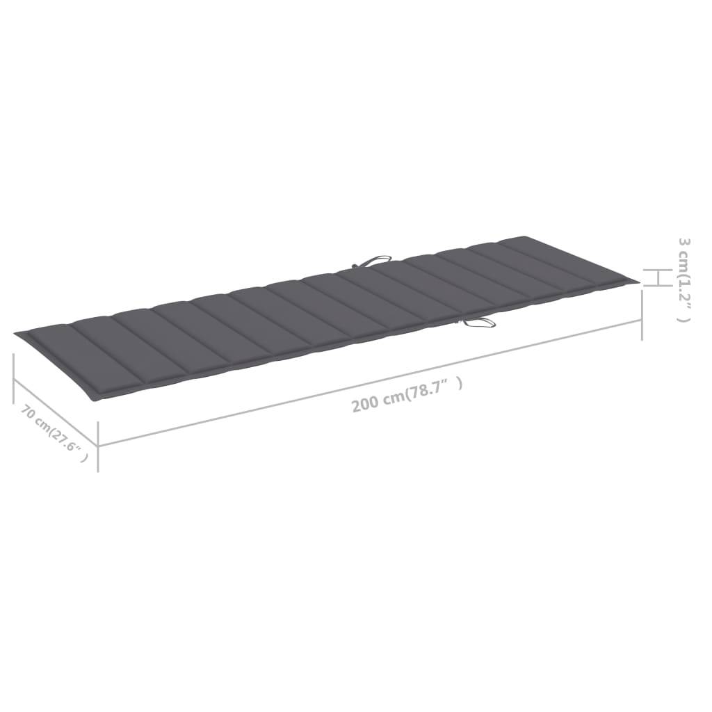 Helloshop26 - Transat chaise longue bain de soleil lit de jardin terrasse meuble d'extérieur avec coussin anthracite bois de pin imprégné - Image 7