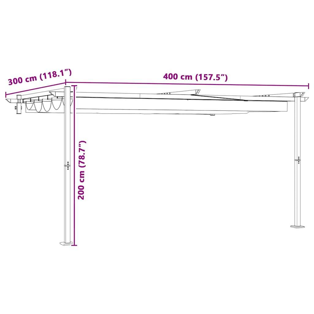 Pergola Murale Adossée Acier Toit Rétractable 4x3 m Crème pour Terrasse - ComfortXL Outdoor Living - Image 5