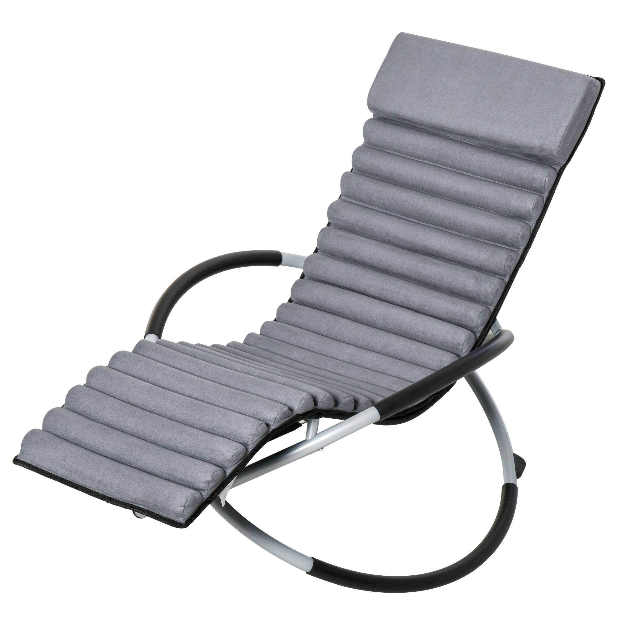 Fauteuil à bascule métal gris foncé 145 x 74 x 86 cm - PANGIVO - Image 1