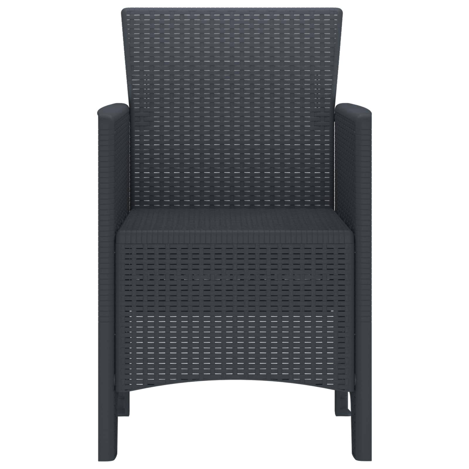 PANGIVO - Chaise de jardin polypropylène anthracite 53 x 49 x 85 cm, Poids :24.2kg - PANGIVO - Image 3