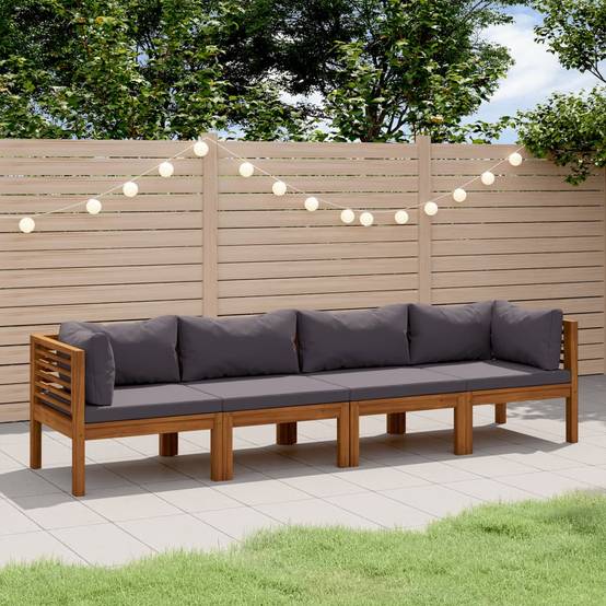 ComfortXL - Canapé de Jardin 4p Bois d'Acacia Modulable avec Coussins Gris pour Terrasse – ComfortXL Outdoor Living - Image 1