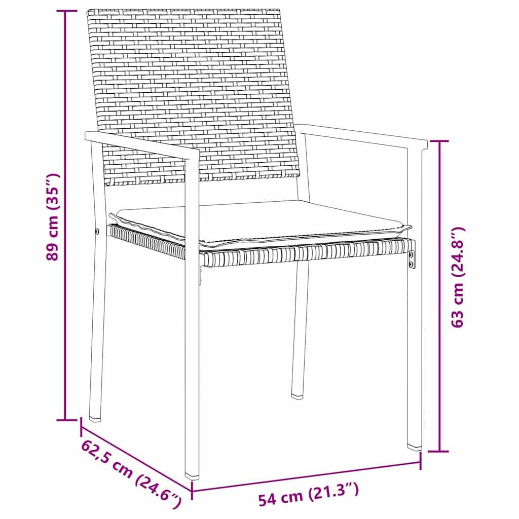 Ensemble de salle à manger pour jardin 5 pcs | Mobilier d'extérieur Noir et Gris Clair Maison Chic - Image 8
