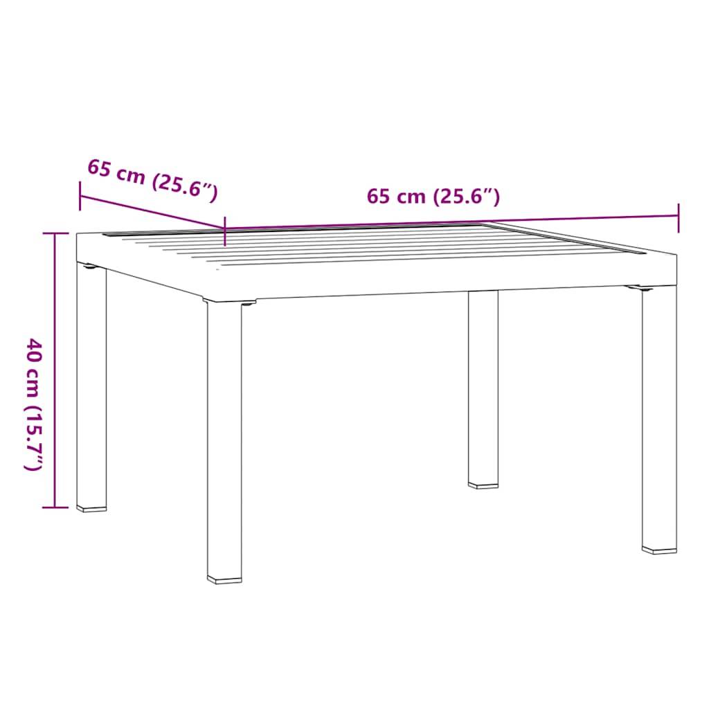 Maison Chic - Table d'extérieur - Table basse de jardin - Table de jardin noir 65x65x40 cm aluminium - Image 6