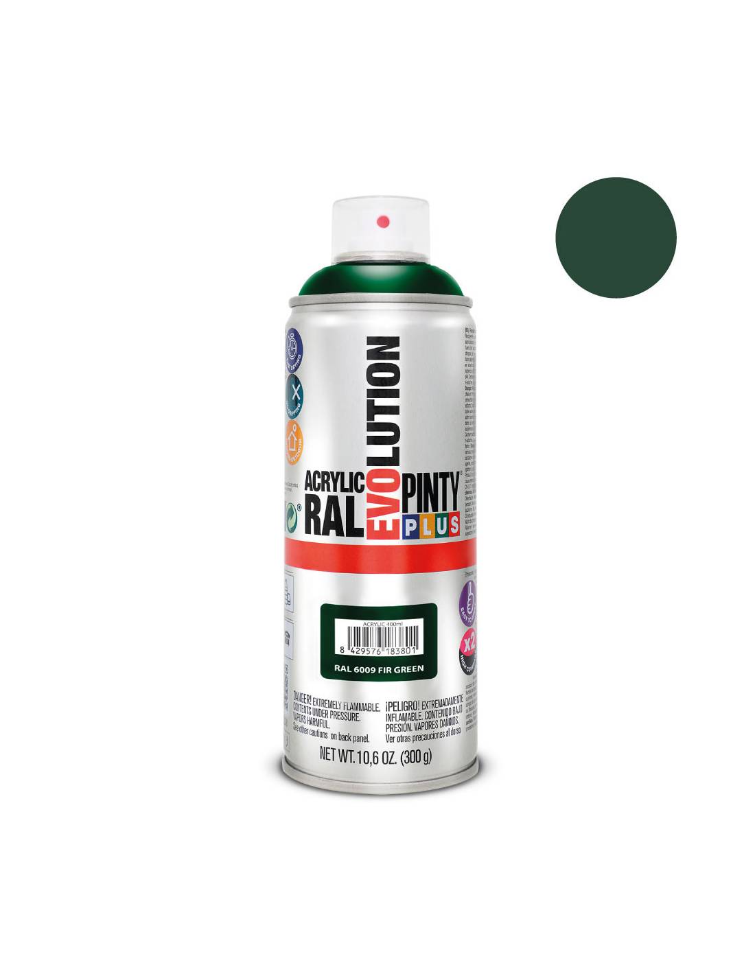 Peinture En Aérosol Pintyplus Evolution 520cc Ral 6009 Vert Sapin - Image 1