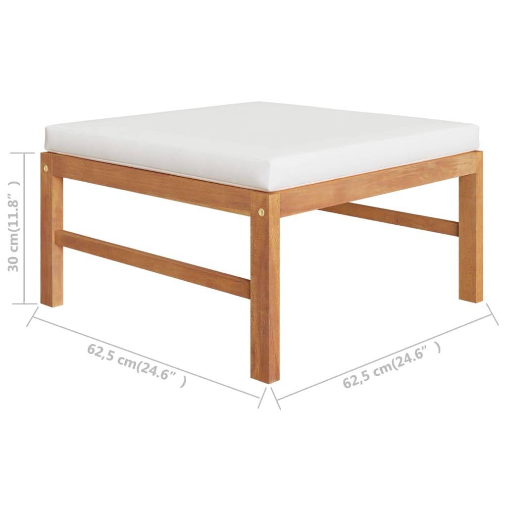 Helloshop26 - Salon de jardin meuble d'extérieur ensemble de mobilier 6 pièces avec coussins crème bois de teck solide - Image 7