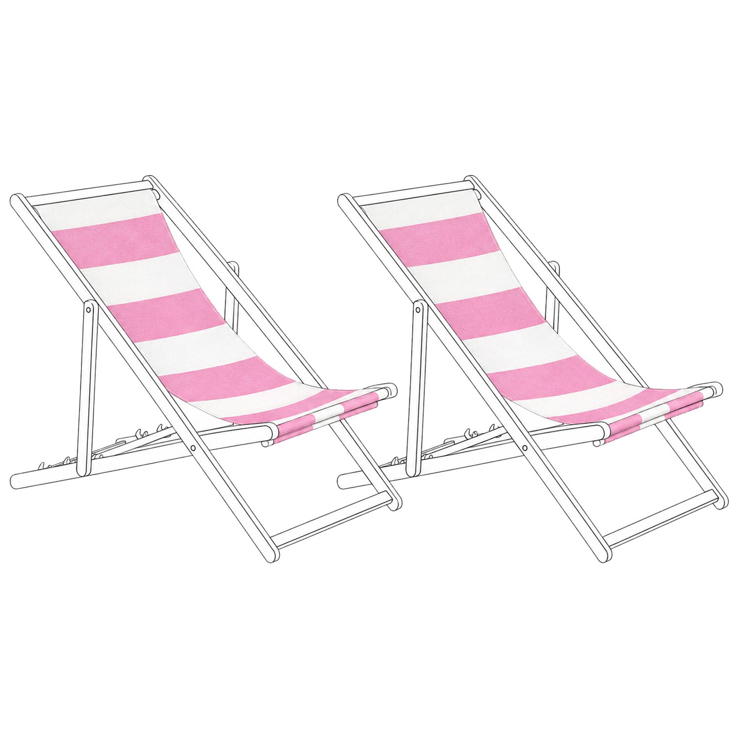 Beliani - Toile pour transat et chilienne Polyester Rose ANZIO/AVELLINO - 44x113x1- Beliani - Image 2