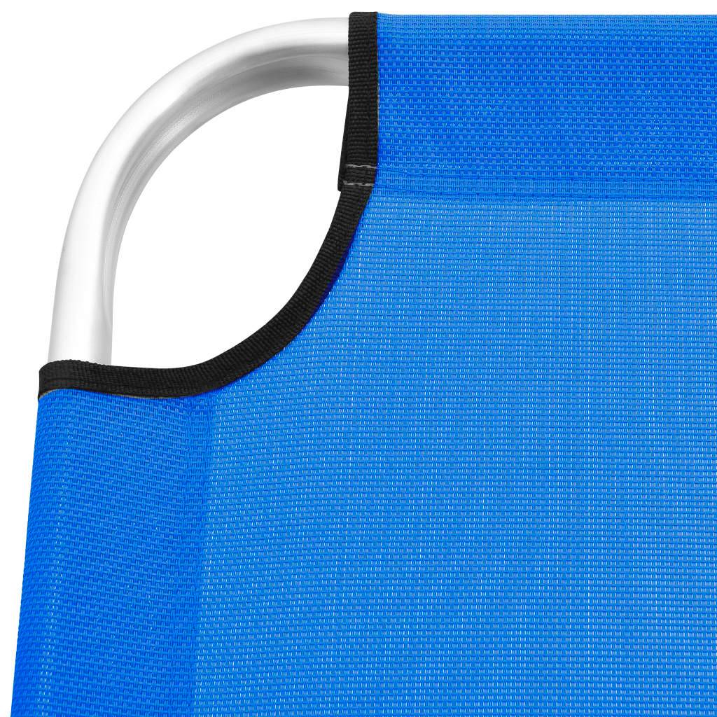 Helloshop26 - Transat chaise longue bain de soleil lit de jardin terrasse meuble d'extérieur pliable extra haute pour seniors aluminium bleu - Image 6