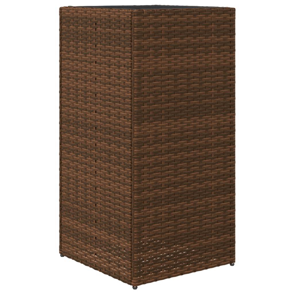 Lot de 2 Jardinières, Bac à fleurs, Pot de fleurs marron 40x40x80 cm résine tressée - Image 8