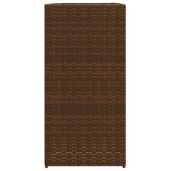Lot de 2 Jardinières, Bac à fleurs, Pot de fleurs marron 40x40x80 cm résine tressée - Image 6