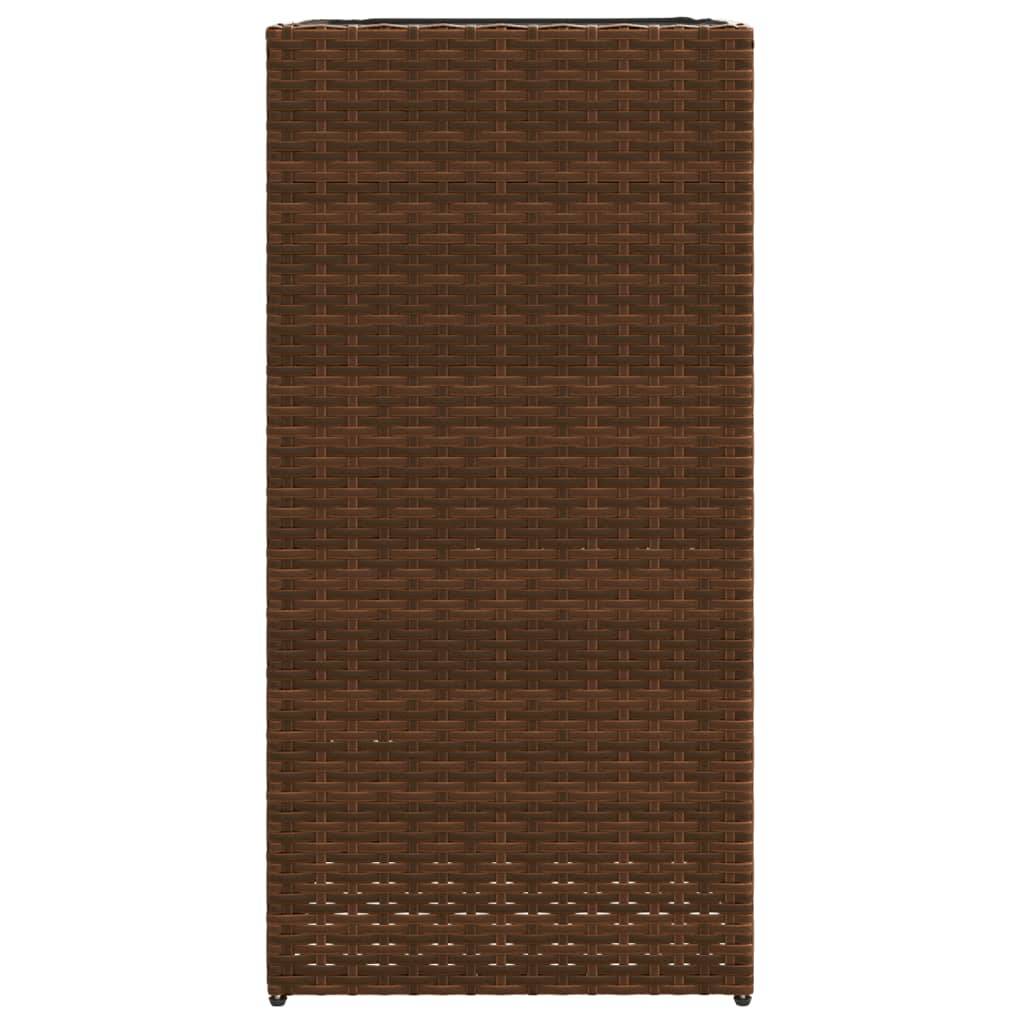 Lot de 2 Jardinières, Bac à fleurs, Pot de fleurs marron 40x40x80 cm résine tressée - Image 6