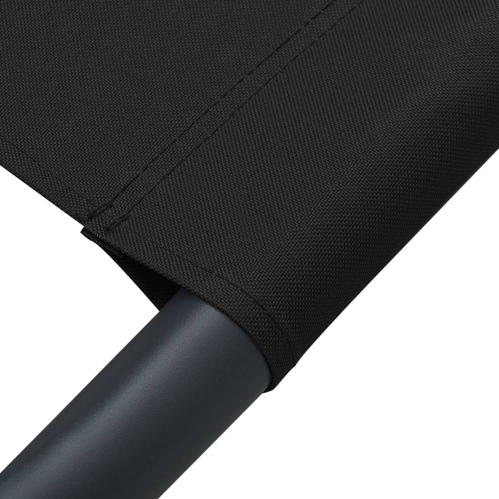 Helloshop26 - Lit de repos transat chaise longue d'extérieur 200 cm avec auvent et oreiller noir - Image 5