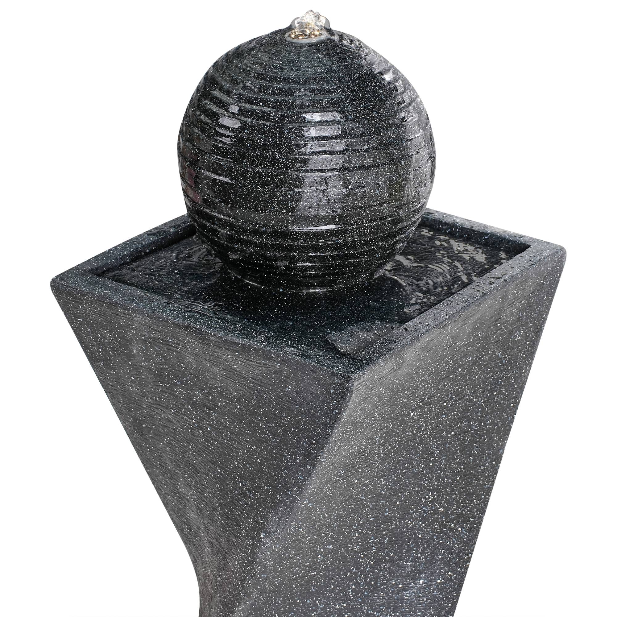 Beliani - Fontaine décorative Résine Gris graphite ACQUACHETA - Beliani - Image 7