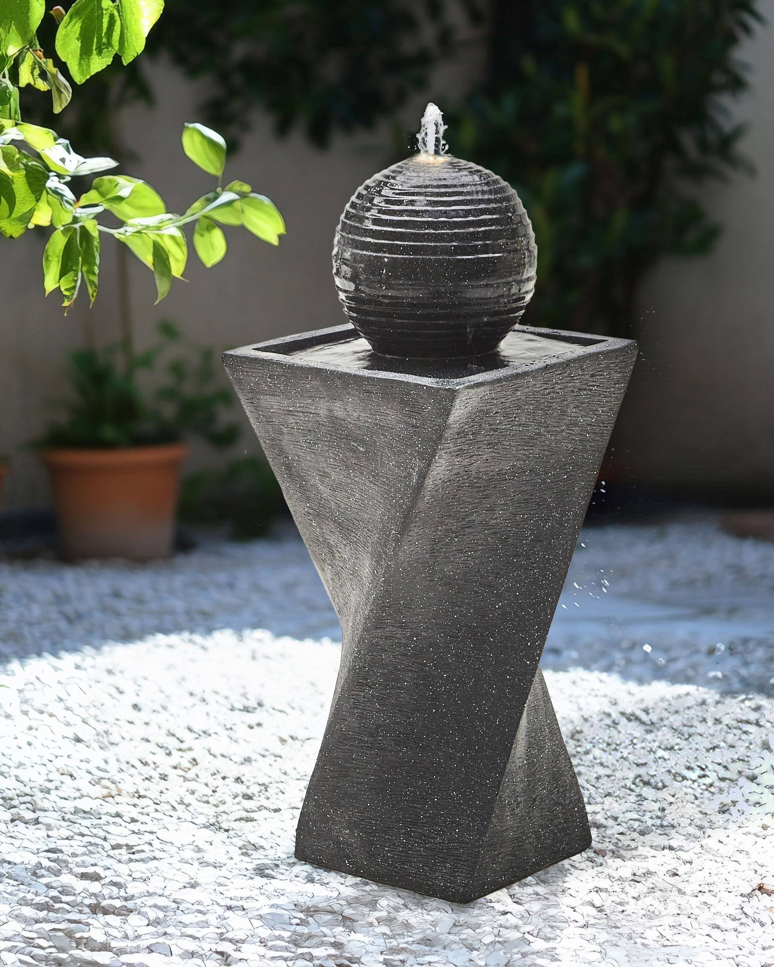Beliani - Fontaine décorative Résine Gris graphite ACQUACHETA - Beliani - Image 1