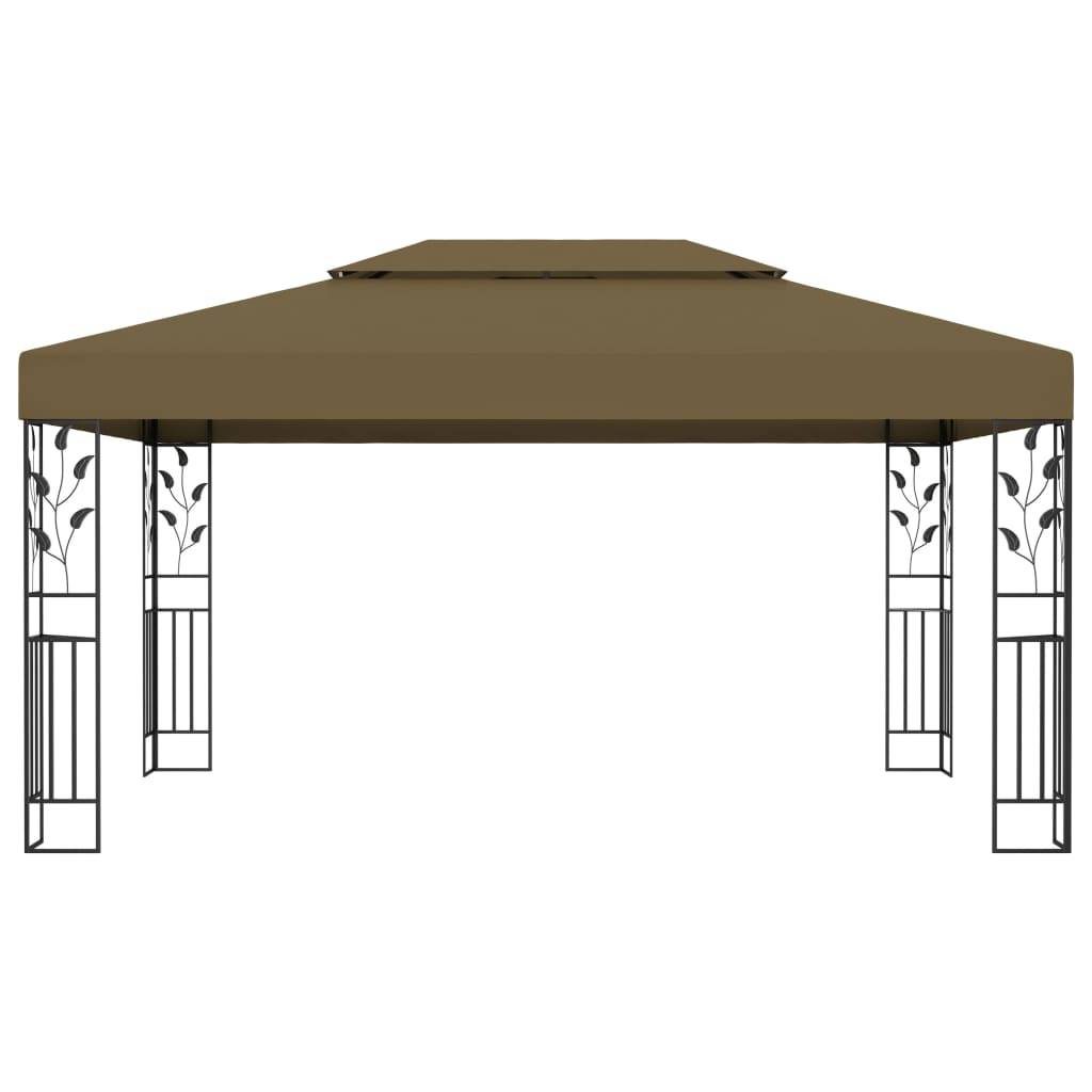 Vidaxl - Tonnelle avec double toit 3x4 m Taupe 180 g/m² vidaXL 312244 - Image 7