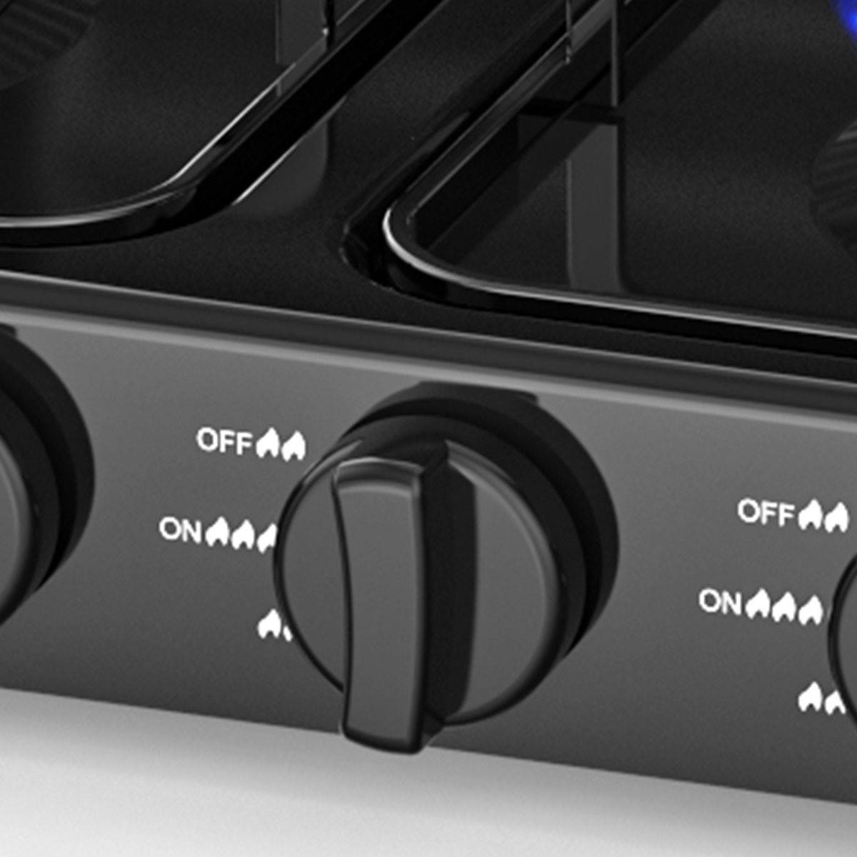 Intec - Plaque de cuisson gaz 4 feux 8800W Réchaud à gaz portable Noire Gaz Butane ou Propane Bruleurs inox INTEC - Image 9
