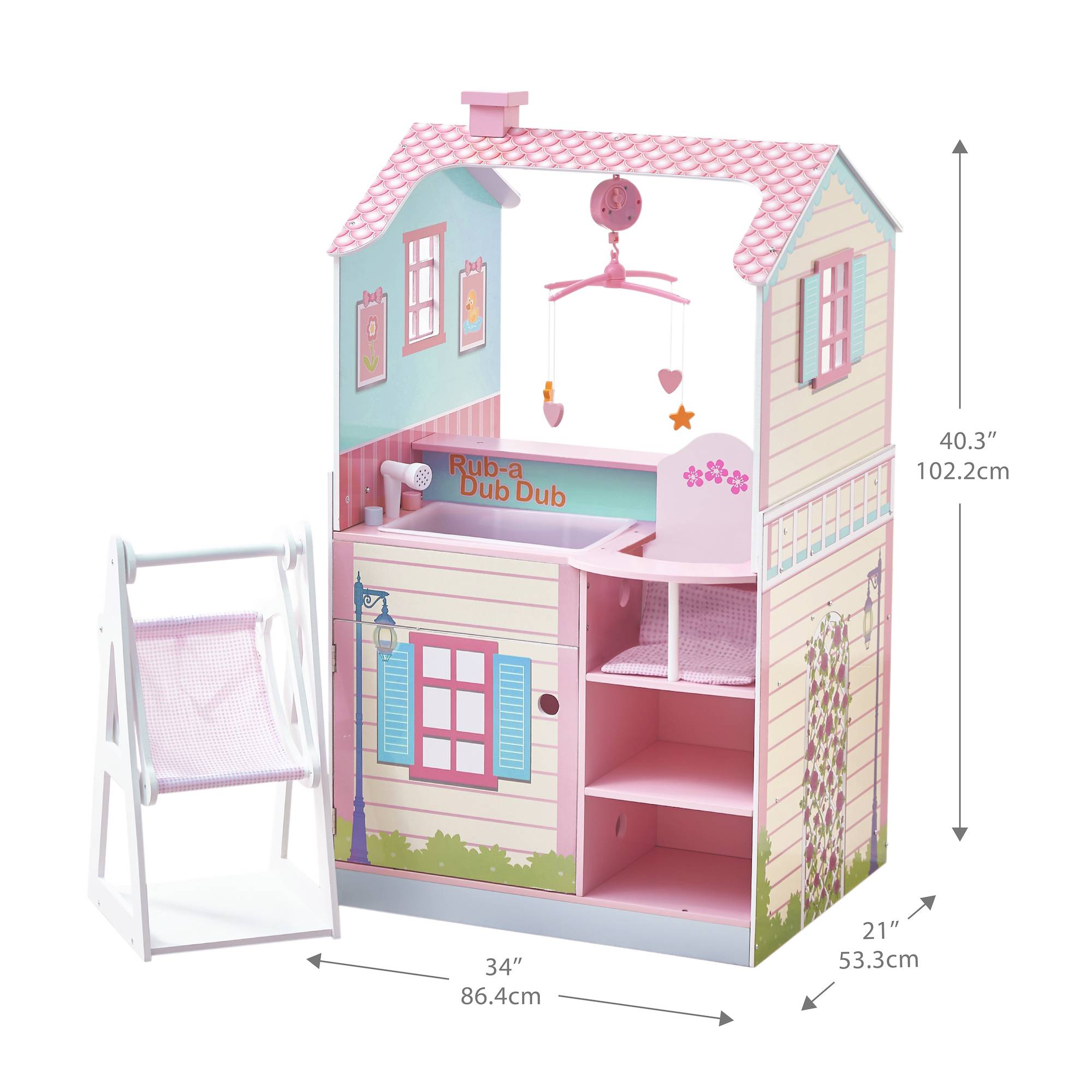 Table à langer pour poupée 102 cm, Rose Teamson Kids - Image 3