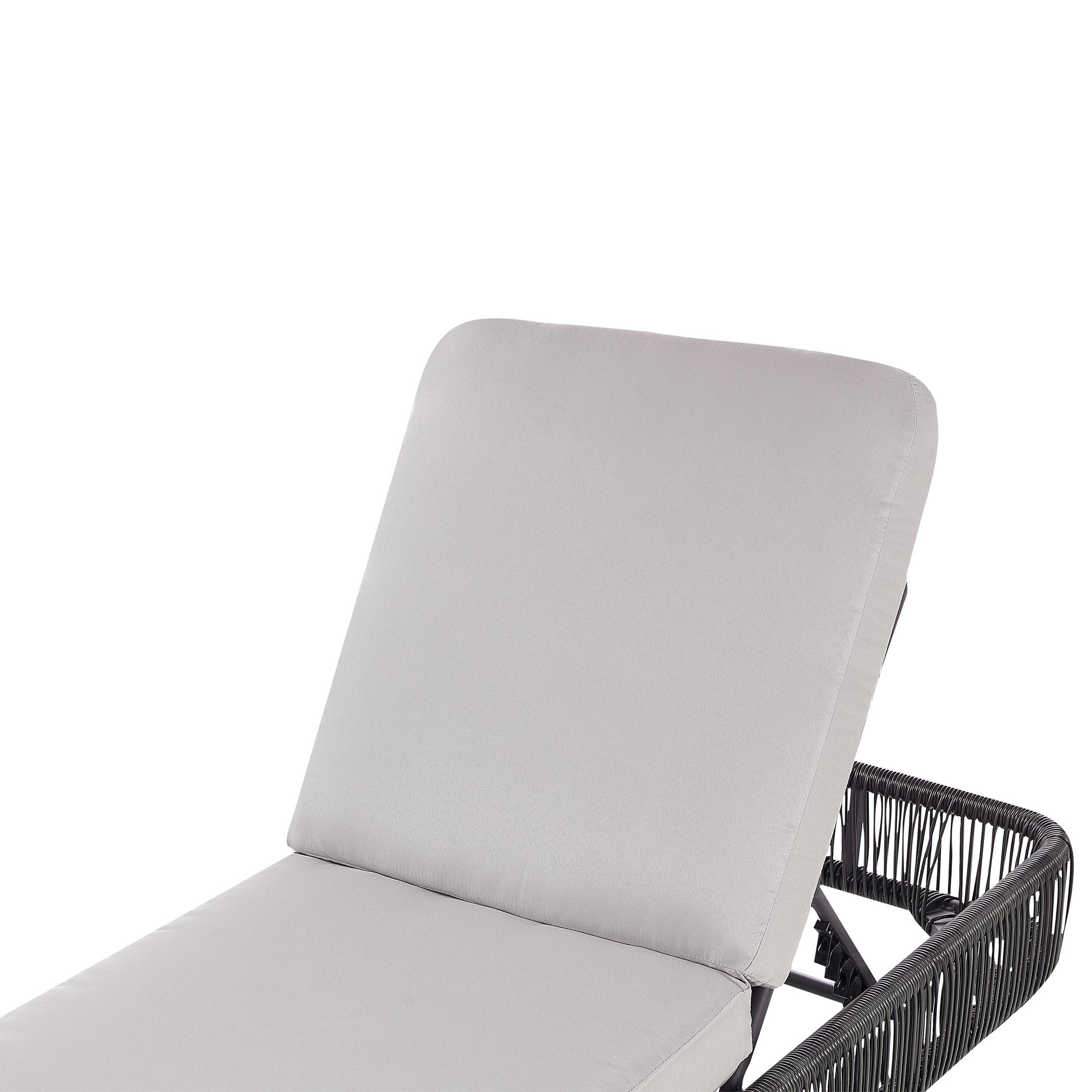 Beliani - Chaise longue Polyrotin Gris OSINI - Beliani - Image 6