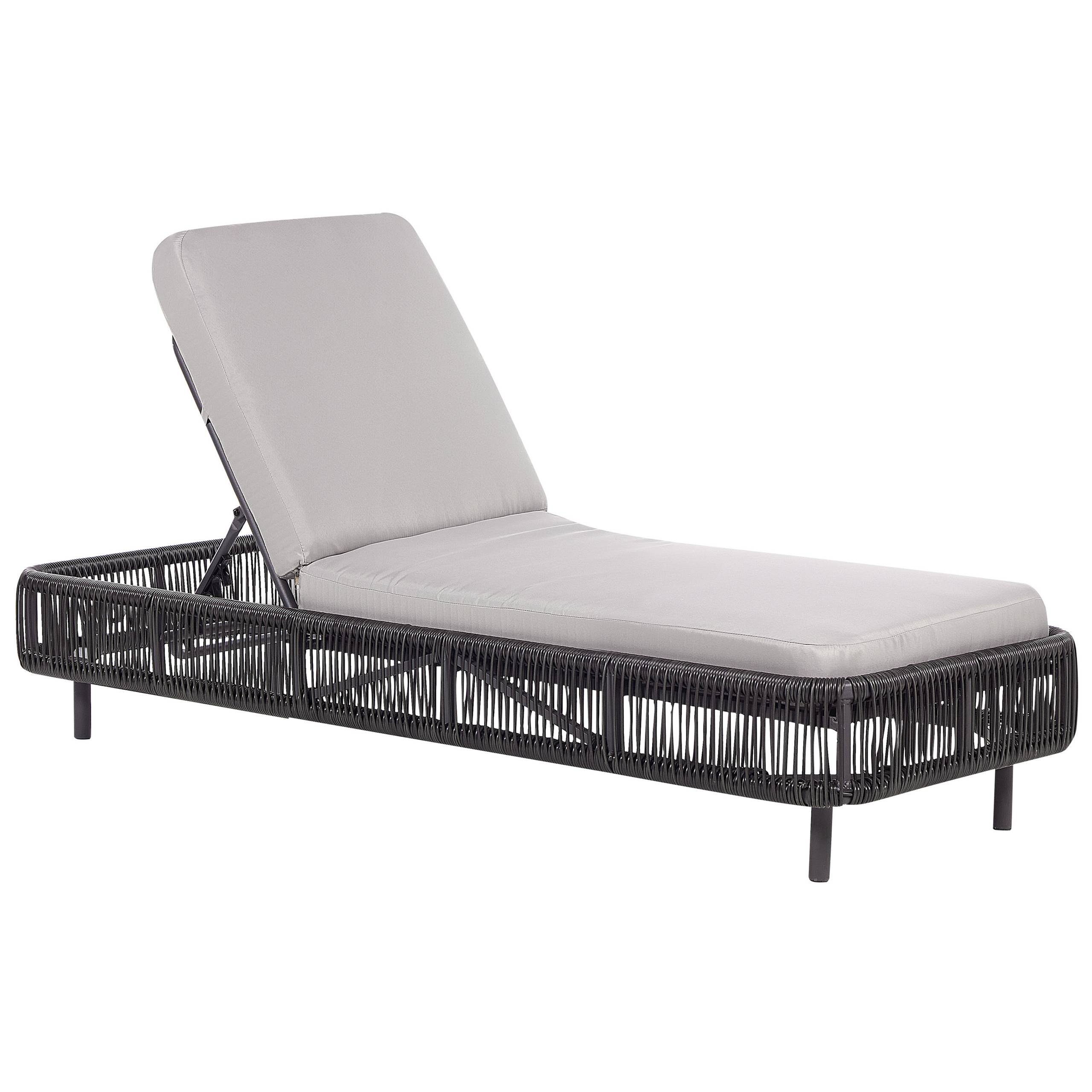 Beliani - Chaise longue Polyrotin Gris OSINI - Beliani - Image 4