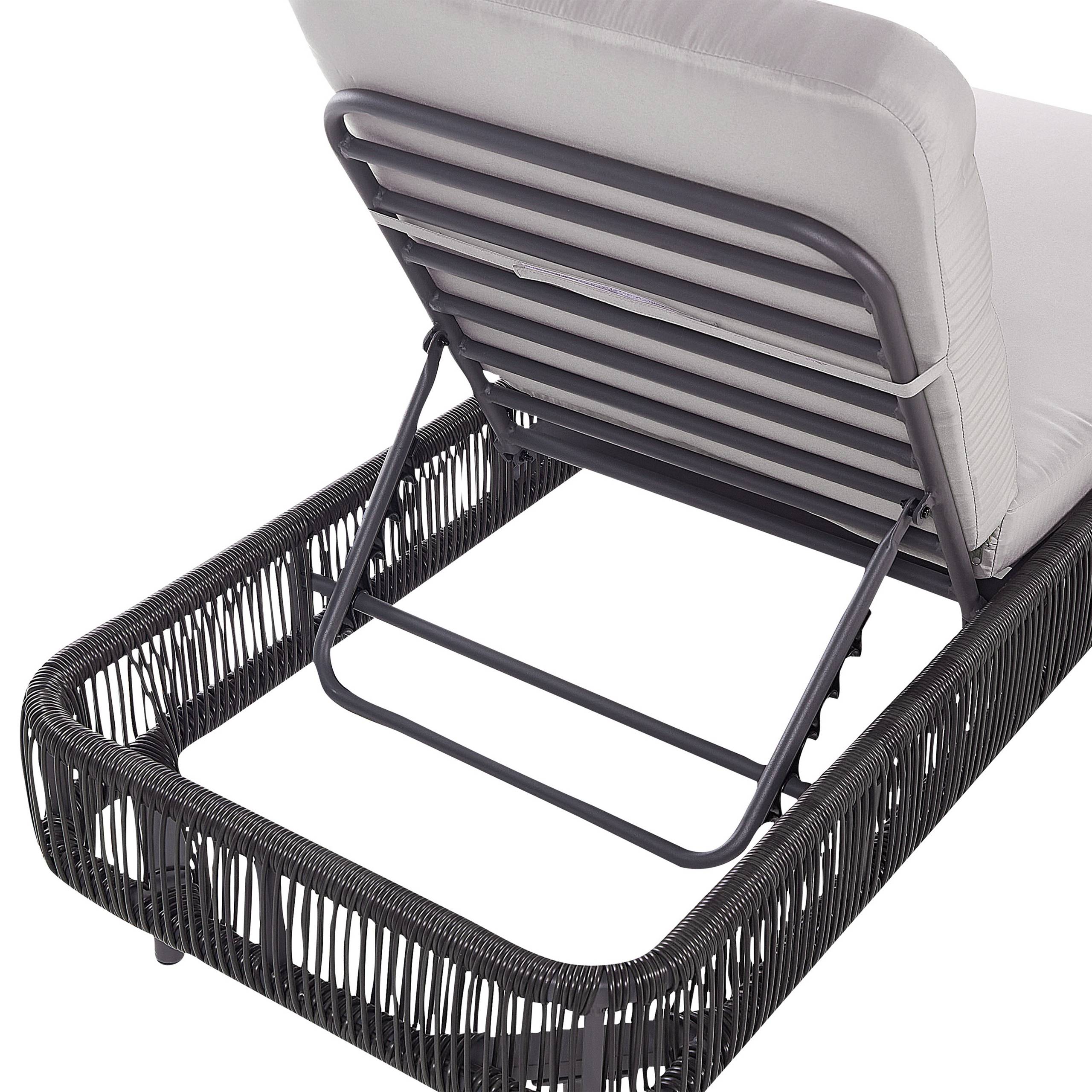 Beliani - Chaise longue Polyrotin Gris OSINI - Beliani - Image 7