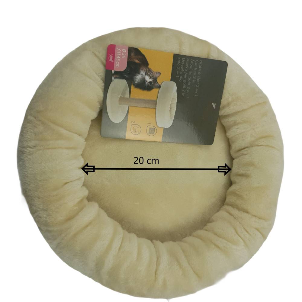 Animallparadise - Arbre à chat 2 en 1, ø 35 cm x hauteur 45 cm, couleur beige, pour chats et chatons. - Image 2