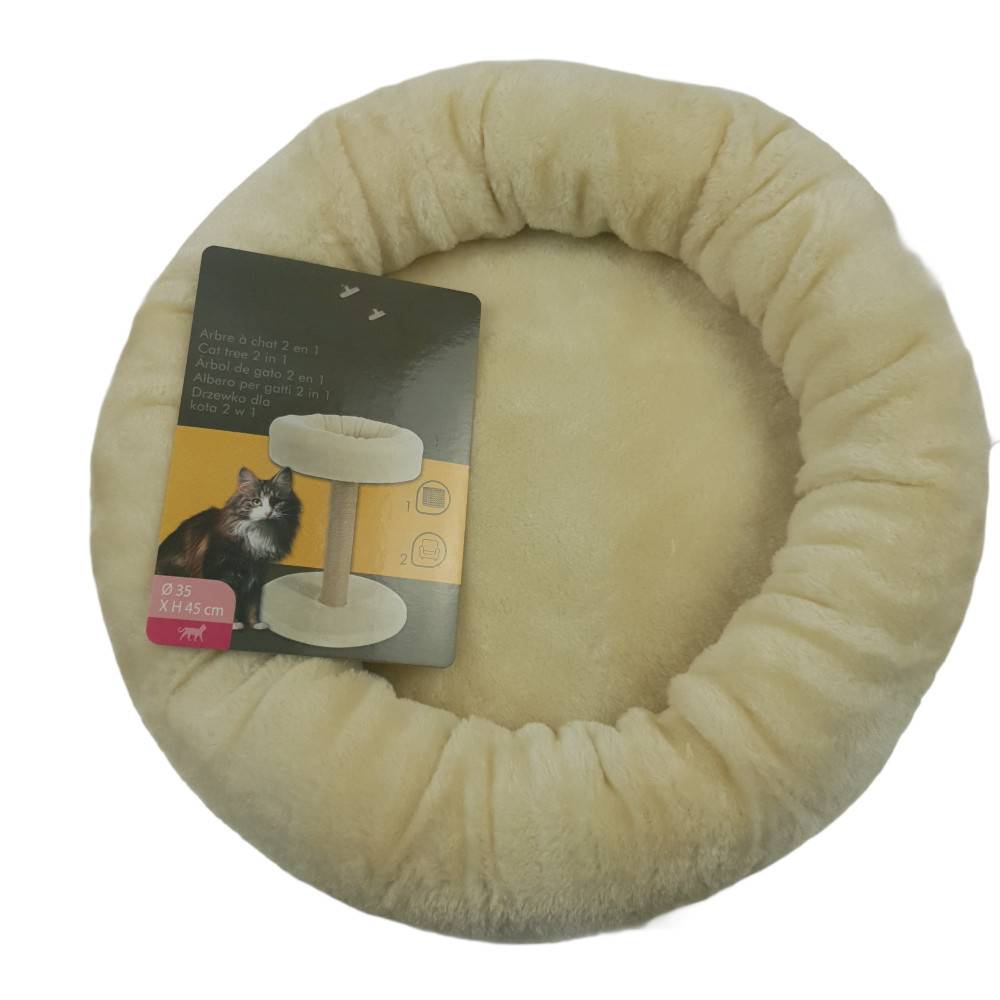 Animallparadise - Arbre à chat 2 en 1, ø 35 cm x hauteur 45 cm, couleur beige, pour chats et chatons. - Image 4
