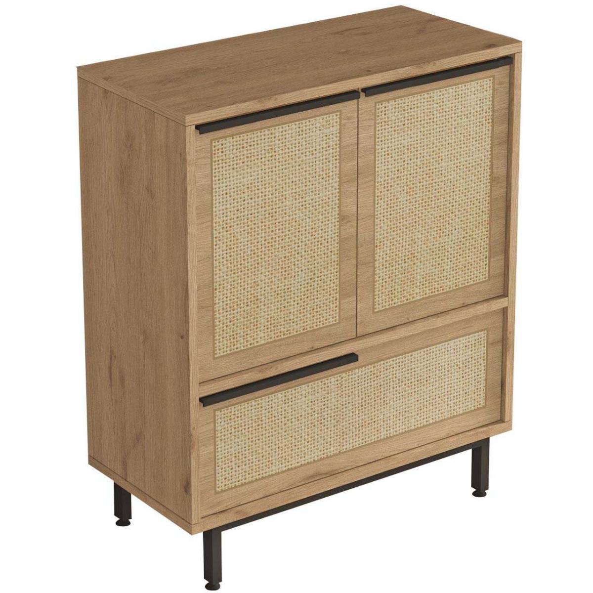 Hanah Home - Meuble de rangement en aggloméré et effet cannage Only - Image 1