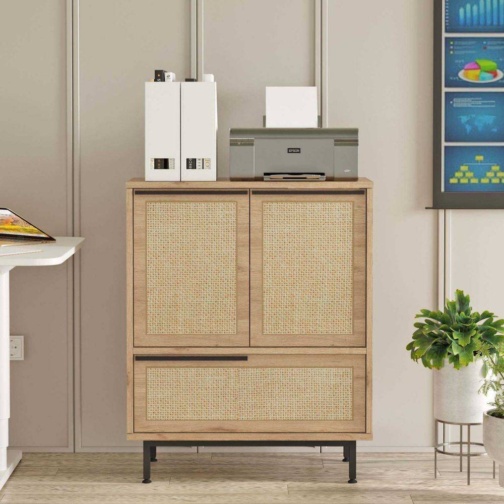 Hanah Home - Meuble de rangement en aggloméré et effet cannage Only - Image 2