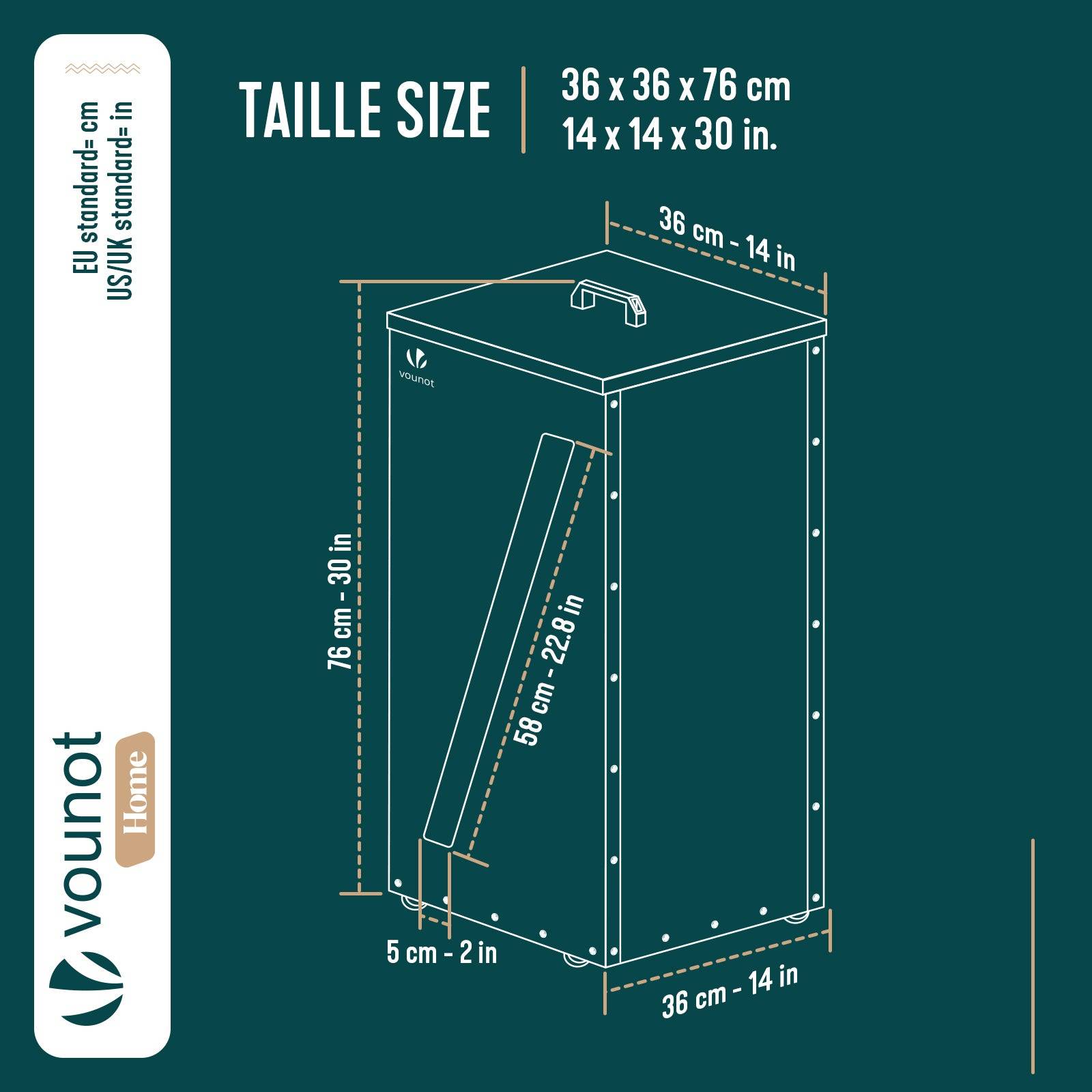 Vounot - Réservoir à granulés avec roulettes 55kg - 36x36x76cm - rangement à pellets en métal - noir - VOUNOT® - Image 3