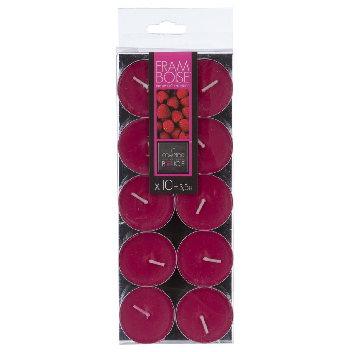 Atmosphera - Lot de 10 bougies parfumées framboise 150g - Atmosphera Créateur d'intérieur - Image 2