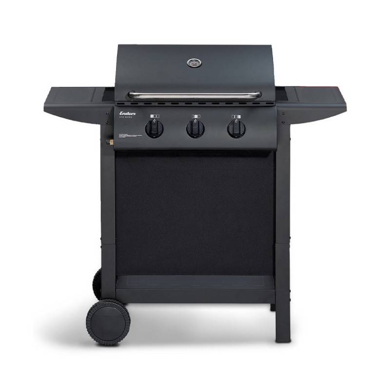 Barbecue gaz San Diego 3 - ENDERS - 3 brûleurs Inox - Surface de cuisson 50,5 x 33 cm - Grille inox - Tablettes - 7,05 kW - Image 1