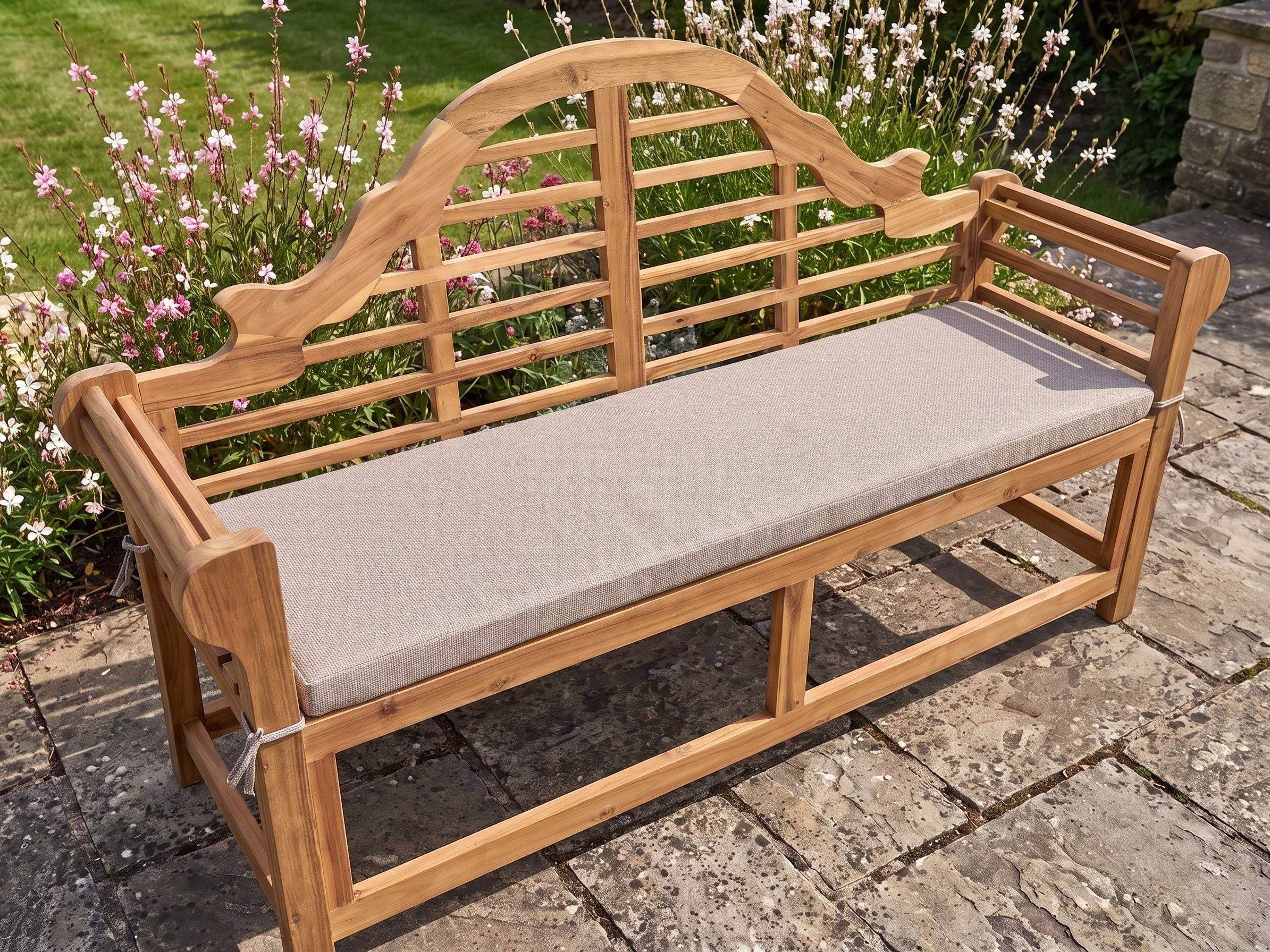 Beliani - Coussin d'assise d'extérieur Oléfine Beige MARLBORO - 151x46x5- Beliani - Image 1