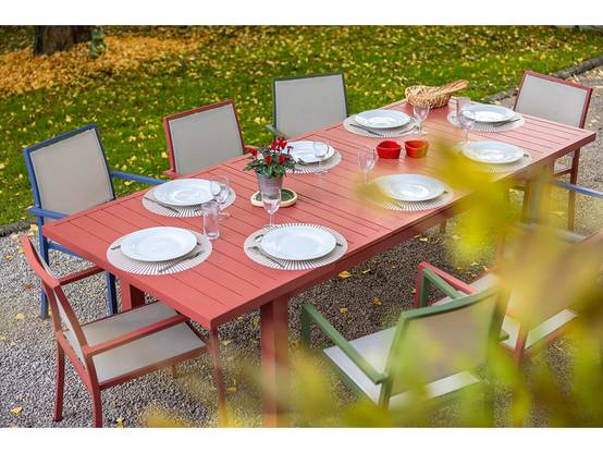 Table de jardin extensible 8/10 personnes - JARDILINE - Aluminium - Terracotta - Image 3