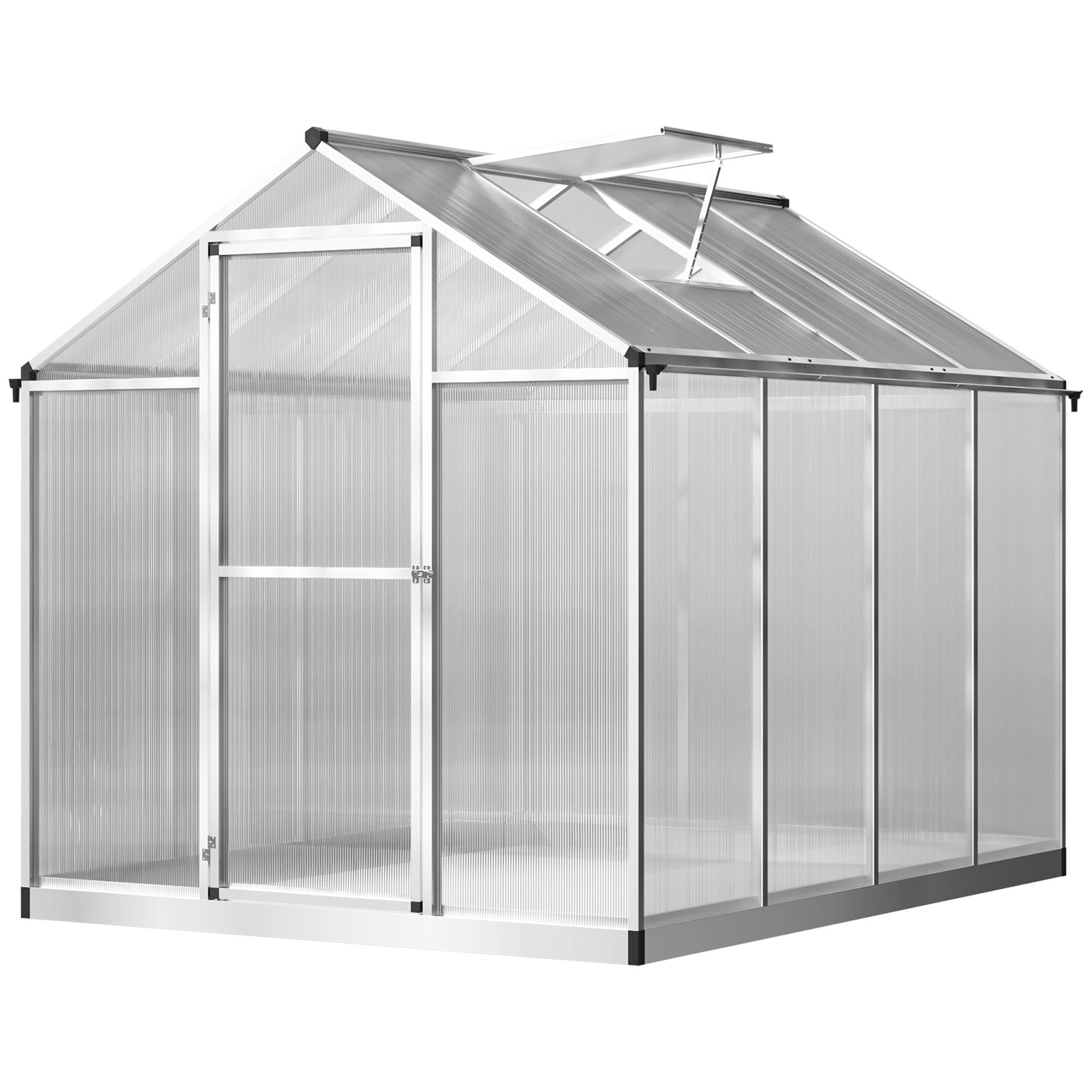 Serre de Jardin Aluminium 4,6m² Panneaux Polycarbonate alvéolé isolant et anti-UV 2,42x1,9m - ComfortXL Outdoor Living - Image 2