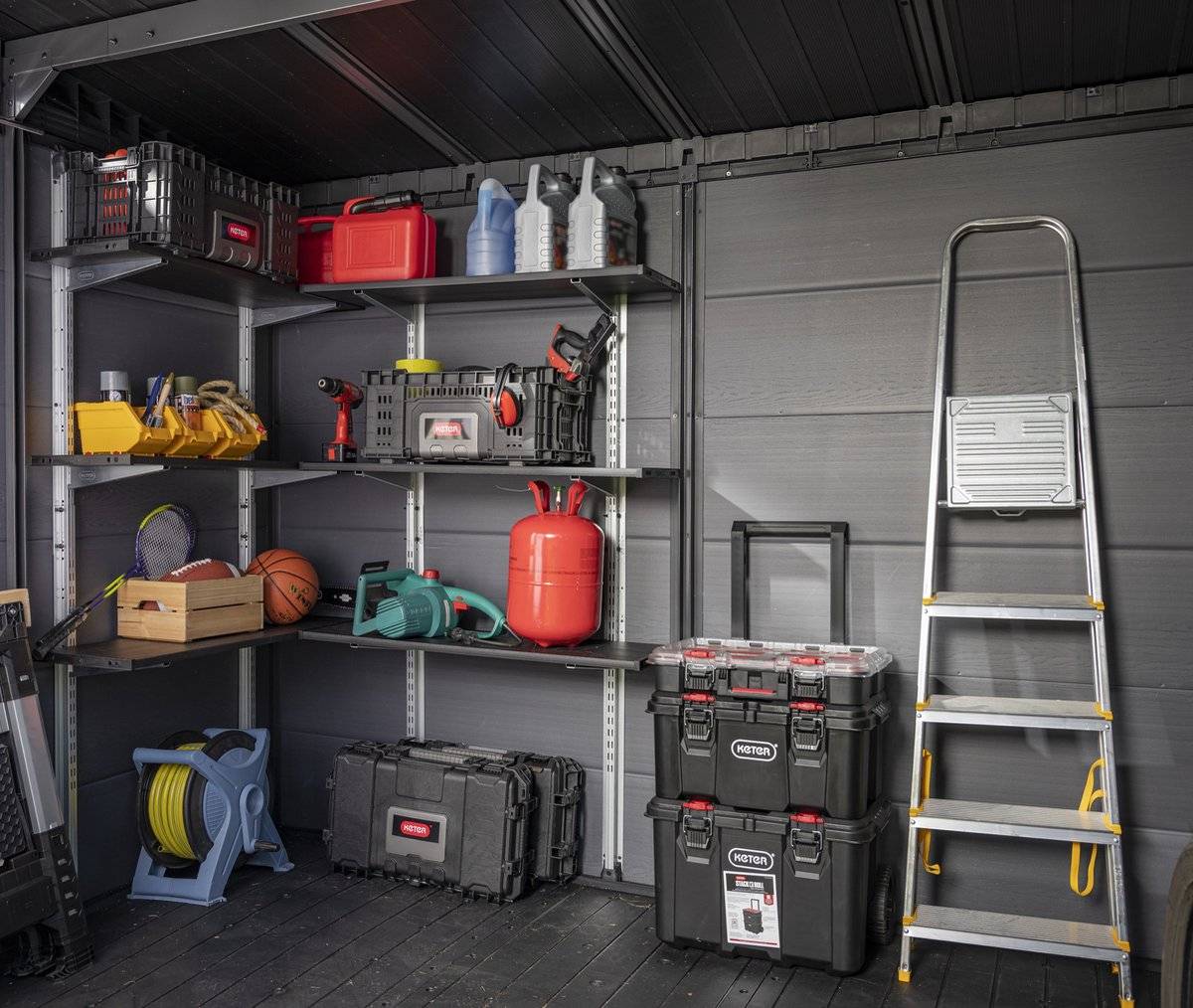 Keter - Système de rangement d’outils 3 en 1 - collection Stack n roll - Noir - KETER - Image 4