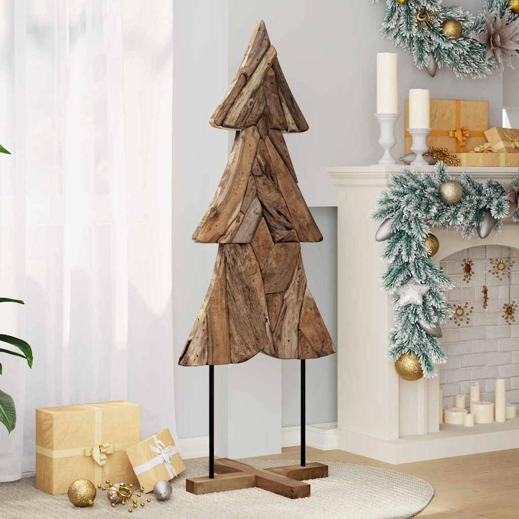 Maison Chic - Sapin de Noël | Arbre de Noël avec support Marron 150 cm Bois de teck solide Maison Chic - Image 3