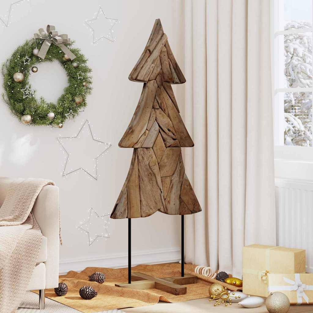 Maison Chic - Sapin de Noël | Arbre de Noël avec support Marron 150 cm Bois de teck solide Maison Chic - Image 2
