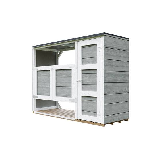 Timbela - Abri de jardin pour poubelles, Cache poubelle extérieur 1,62 m² / 2x240L - Timbela M981A-TUNDRA GREY - Image 3