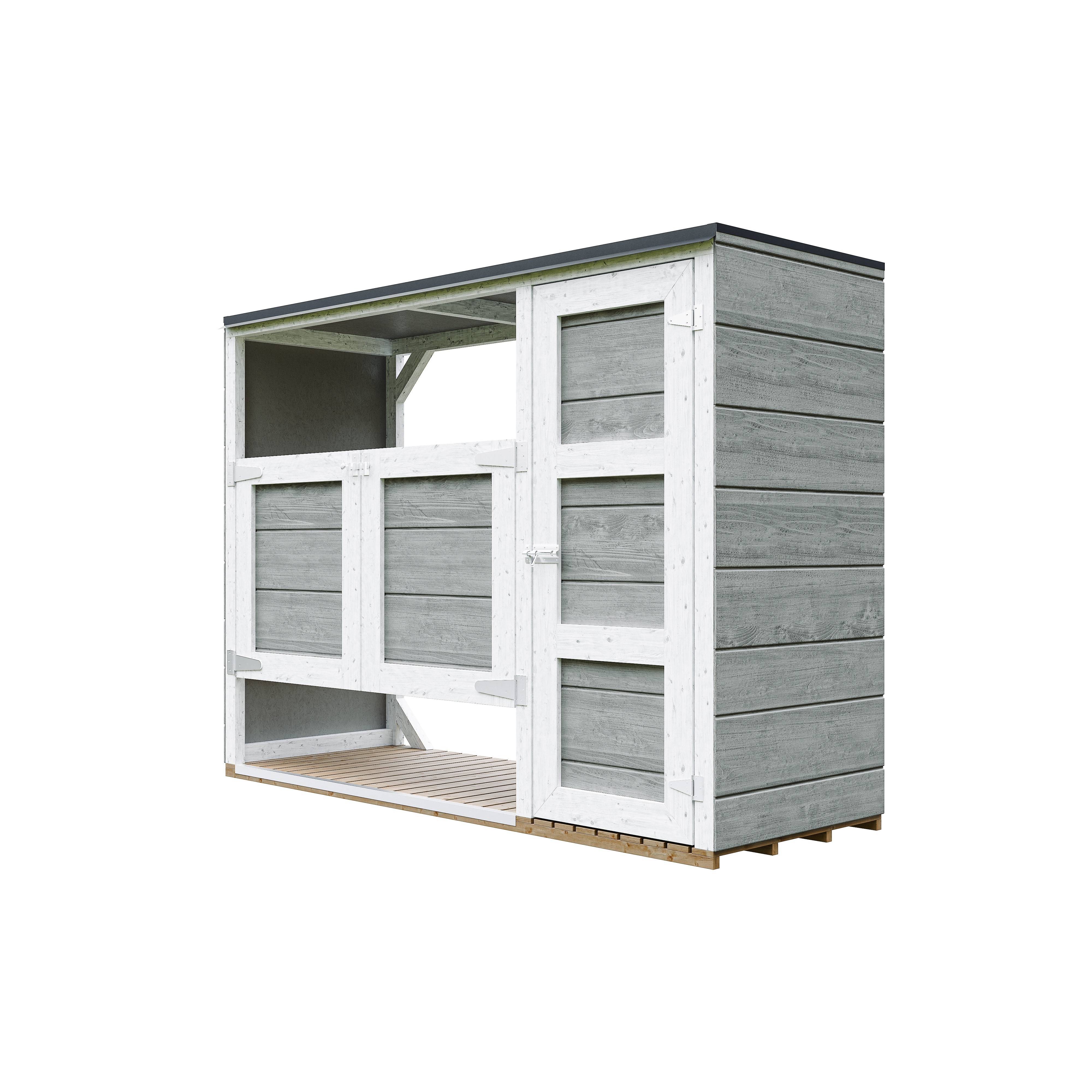Timbela - Abri de jardin pour poubelles, Cache poubelle extérieur 1,62 m² / 2x240L - Timbela M981A-TUNDRA GREY - Image 3