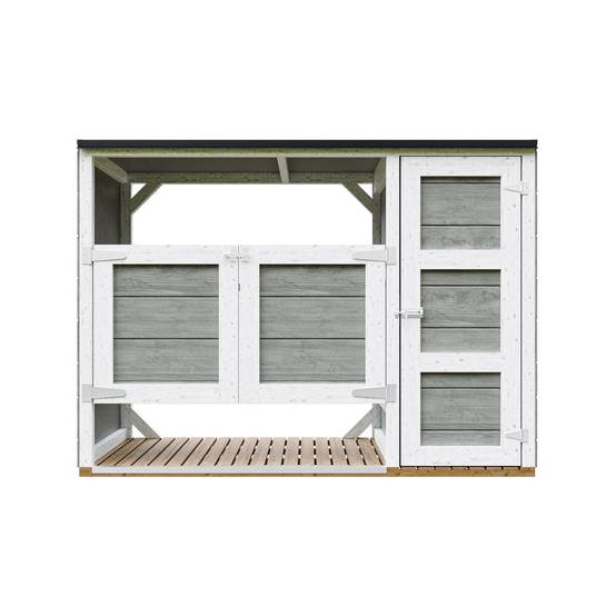Timbela - Abri de jardin pour poubelles, Cache poubelle extérieur 1,62 m² / 2x240L - Timbela M981A-TUNDRA GREY - Image 1