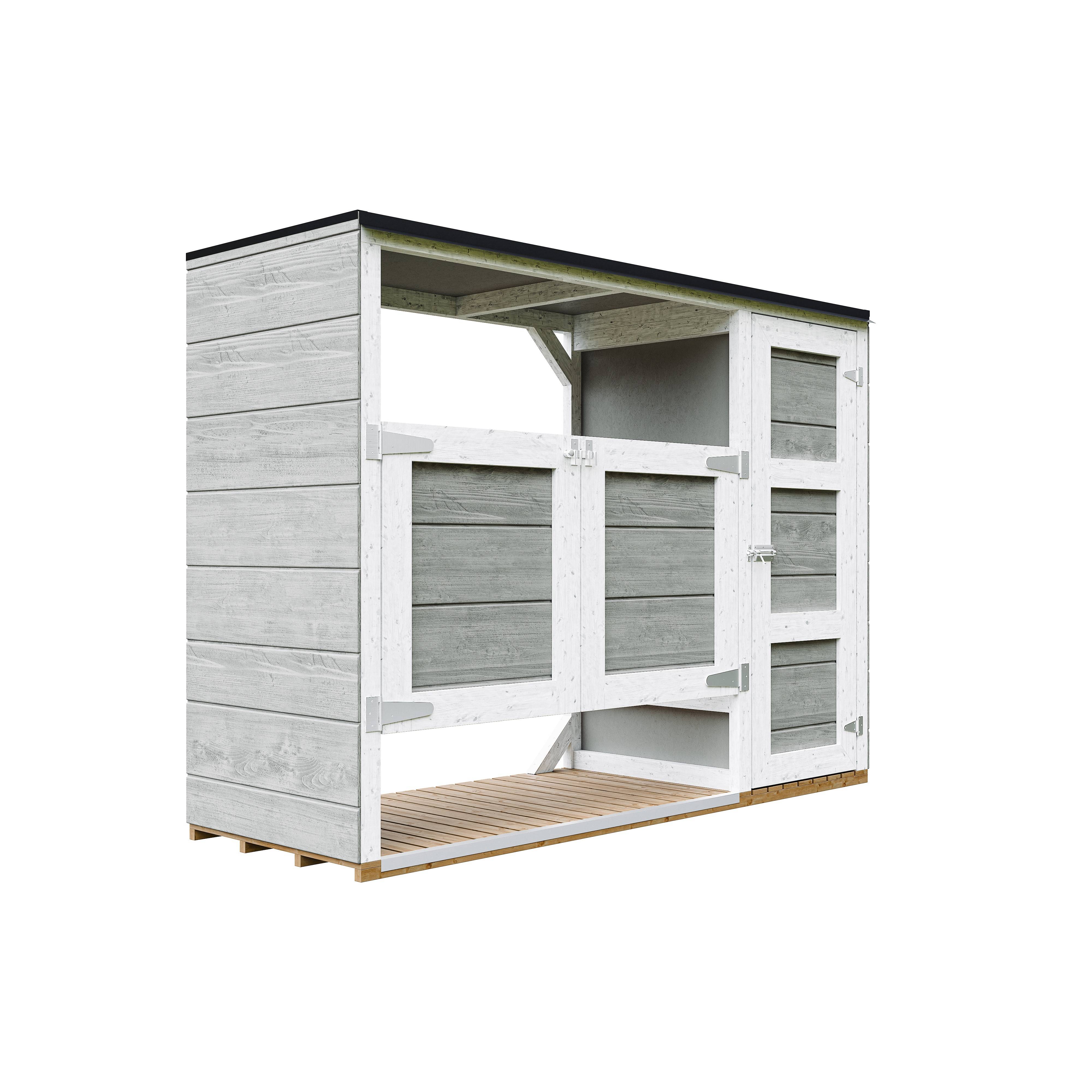 Timbela - Abri de jardin pour poubelles, Cache poubelle extérieur 1,62 m² / 2x240L - Timbela M981A-TUNDRA GREY - Image 2