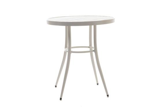Autre - Table de jardin ronde en aluminium blanc D70 - DAHLIA - Image 1
