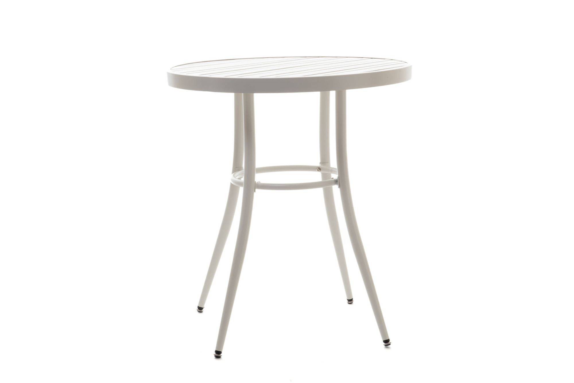 Autre - Table de jardin ronde en aluminium blanc D70 - DAHLIA - Image 1