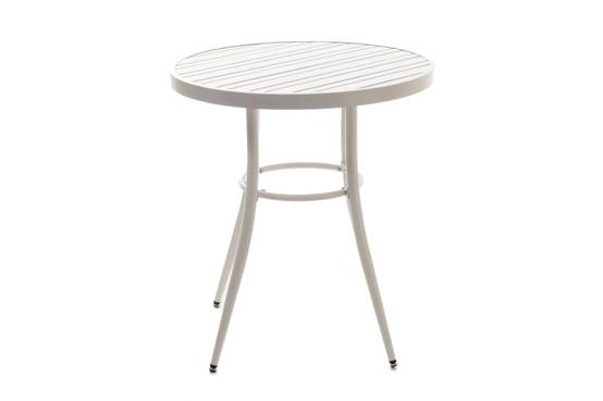 Autre - Table de jardin ronde en aluminium blanc D70 - DAHLIA - Image 2