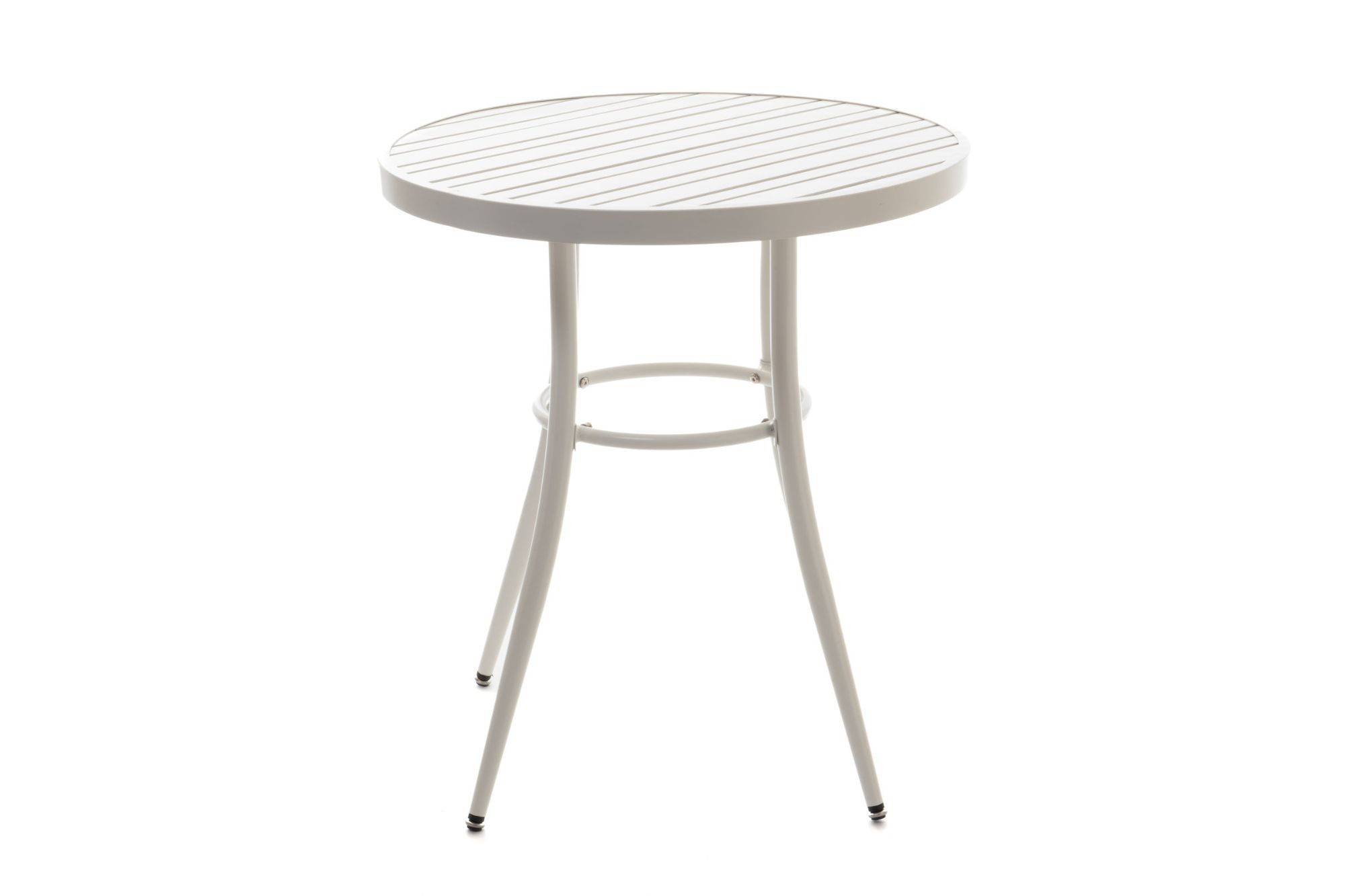 Autre - Table de jardin ronde en aluminium blanc D70 - DAHLIA - Image 2